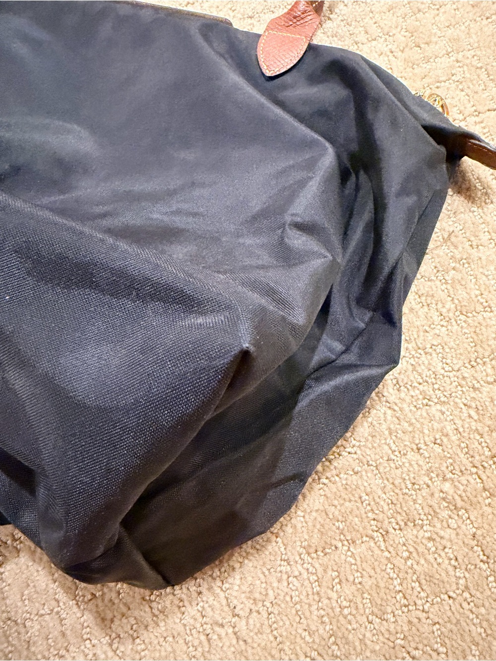 Longchamp Black Tote with Brown Leather Trim - Picture 3 of 5